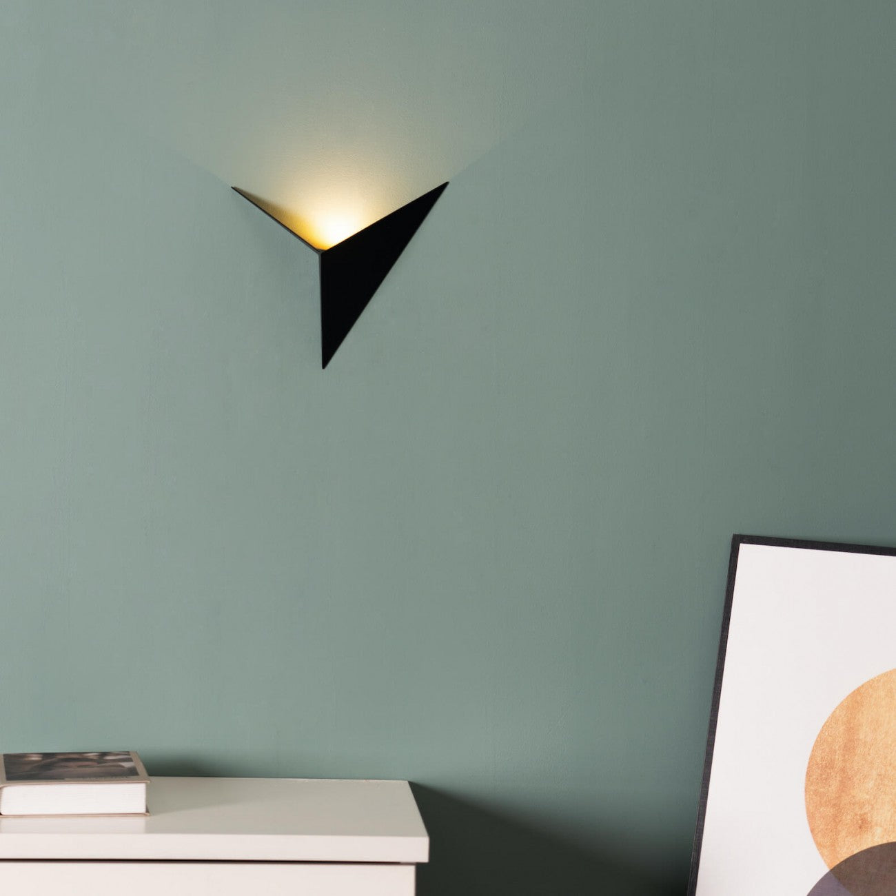 Royaleva Trigon Wandlampe - Moderne LED Dreieckige Wandlampe, Schwarz/Weiß/Gold, Warm/Kühl Weiß