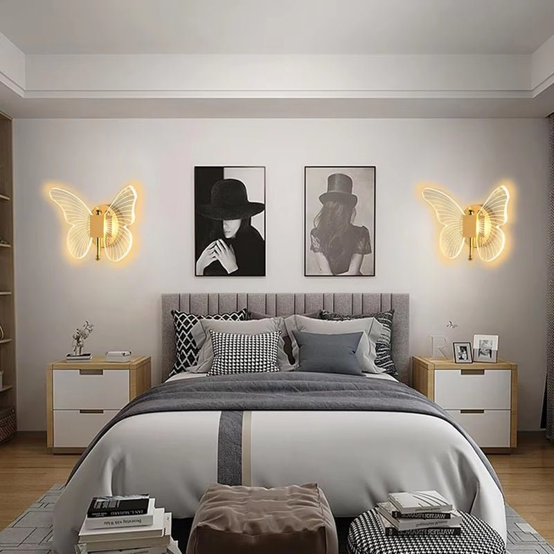FloraVyne LED Wandleuchte – Schmetterlingsförmige Designlampe mit 3 Lichtmodi Energiesparend und Elegant