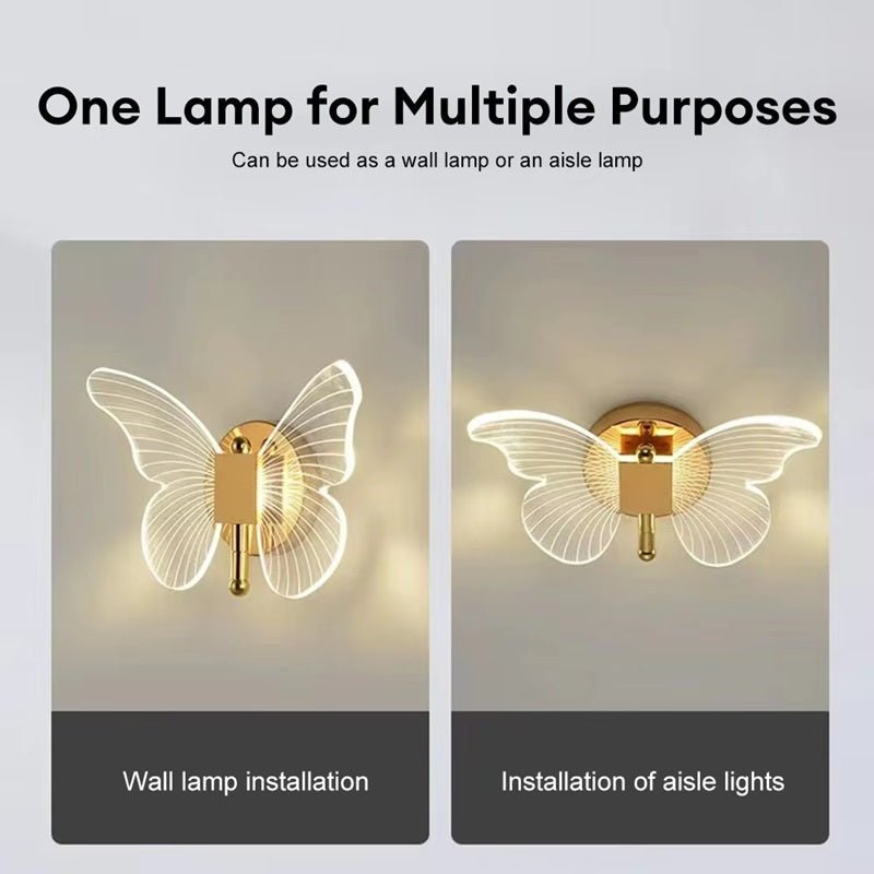 FloraVyne LED Wandleuchte – Schmetterlingsförmige Designlampe mit 3 Lichtmodi Energiesparend und Elegant