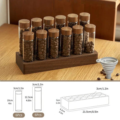 Frendorf | Walnuss Massivholz Basis Einzelportionen Kaffeebohnen Lagerung Holzhalter