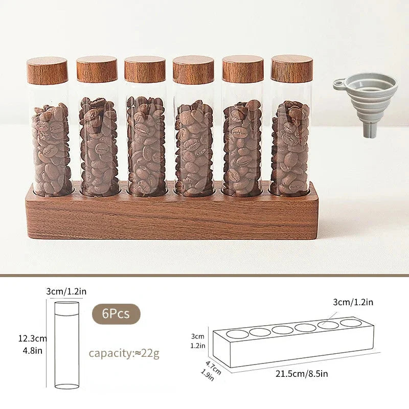 Frendorf | Walnuss Massivholz Basis Einzelportionen Kaffeebohnen Lagerung Holzhalter