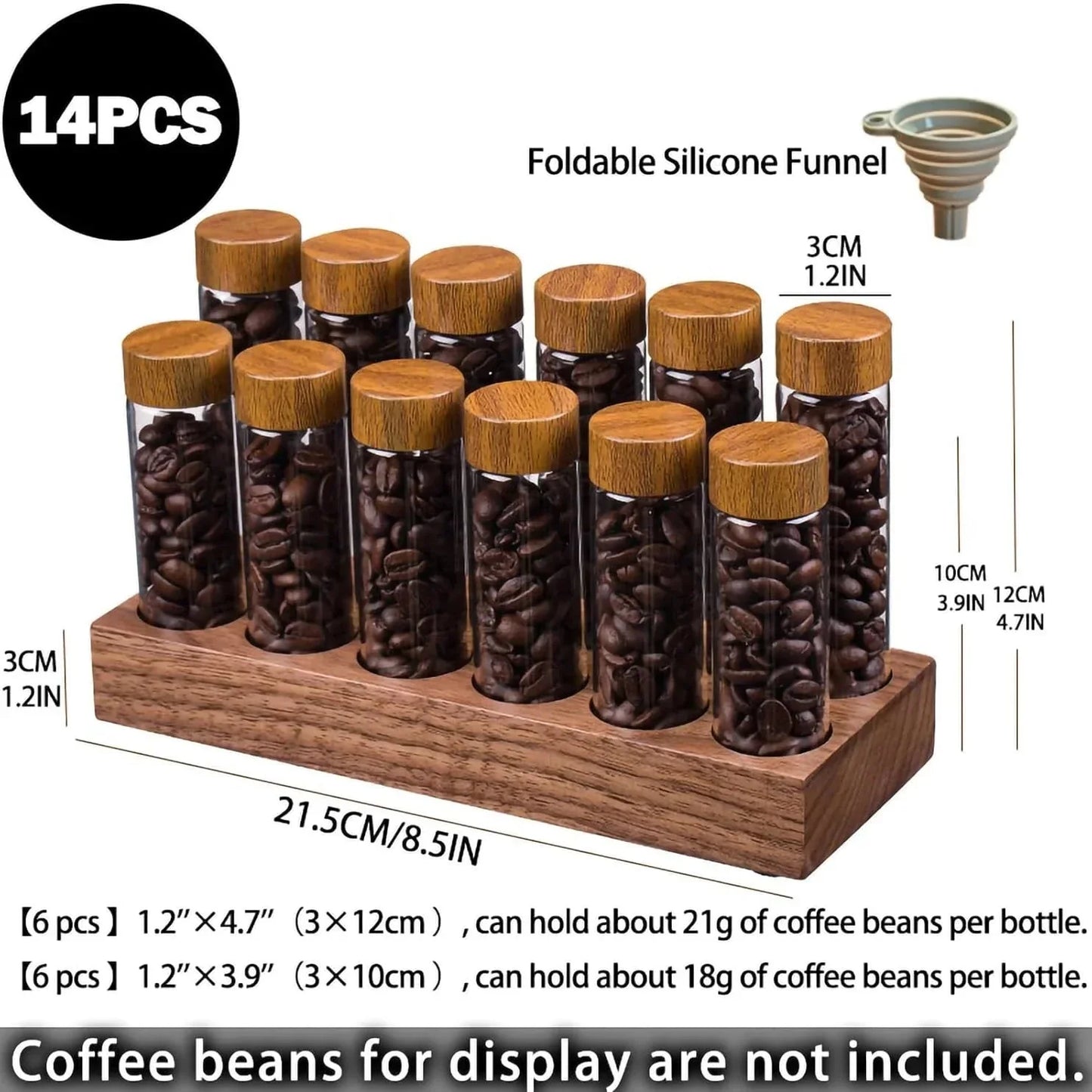 Frendorf | Walnuss Massivholz Basis Einzelportionen Kaffeebohnen Lagerung Holzhalter