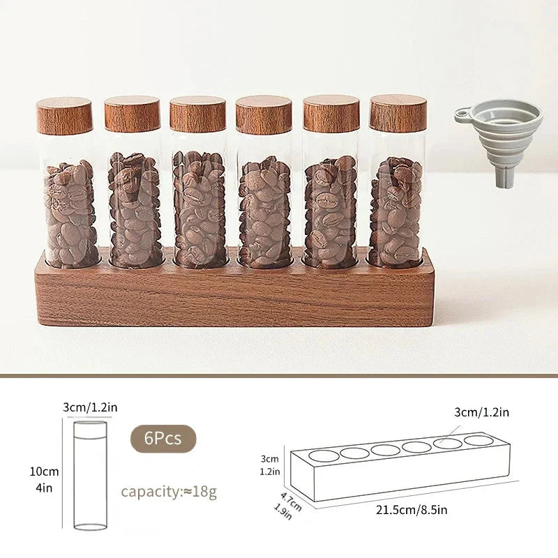 Frendorf | Walnuss Massivholz Basis Einzelportionen Kaffeebohnen Lagerung Holzhalter