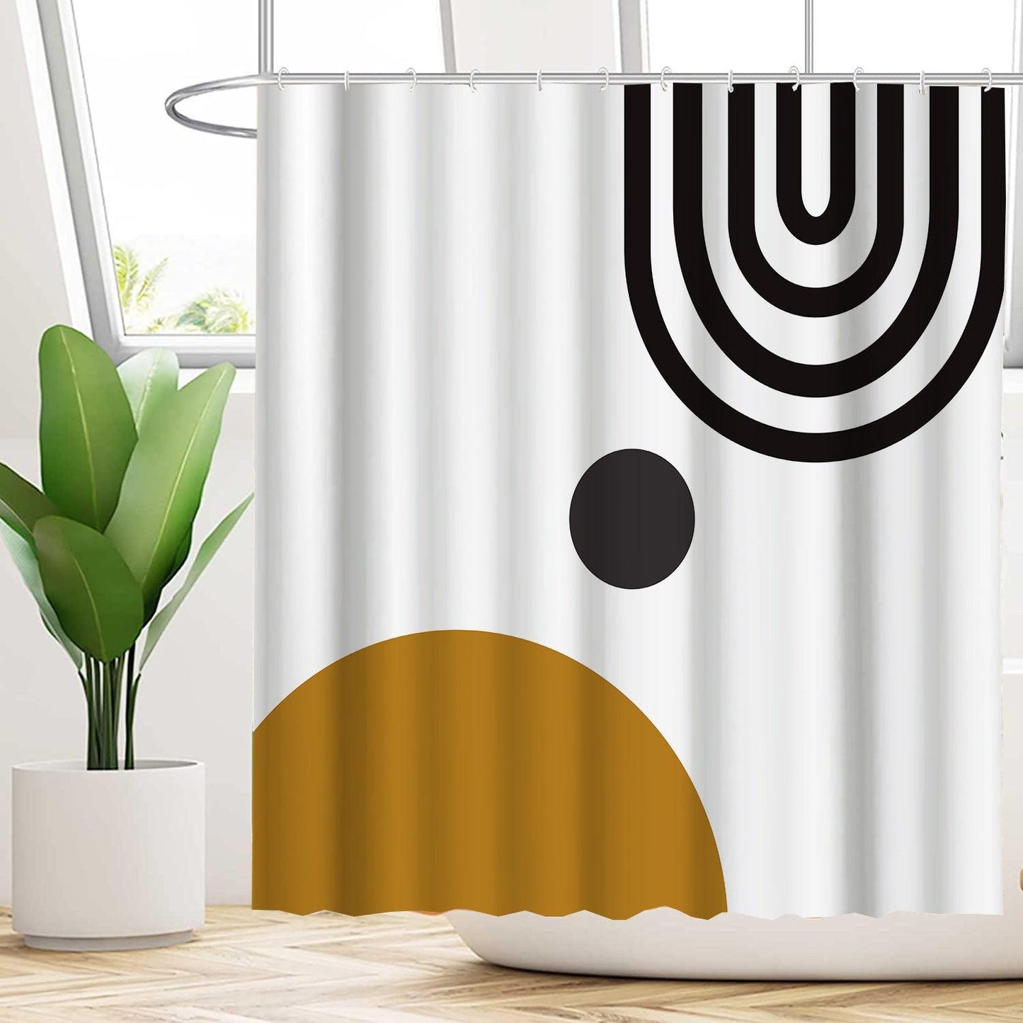 Wasserabweisendes florales Duschvorhang-Set mit modernem Design