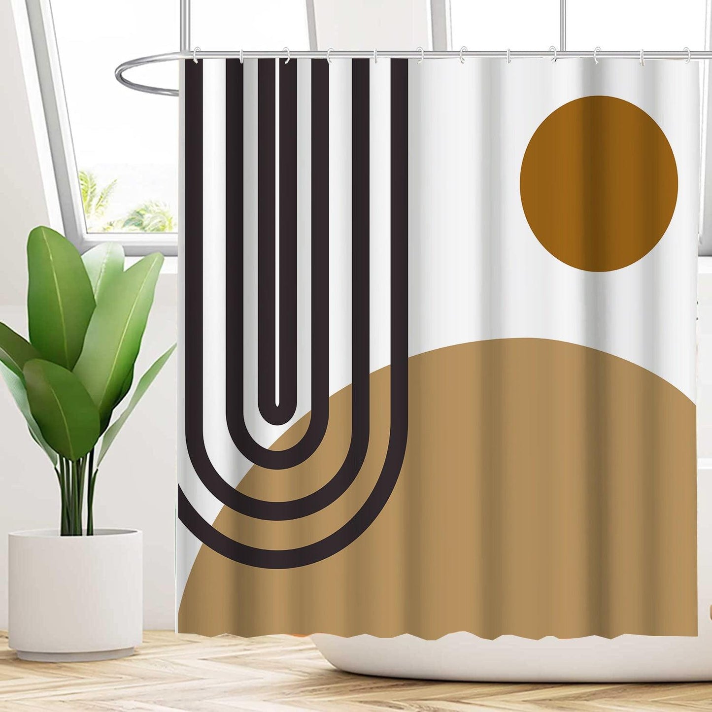 Wasserabweisendes florales Duschvorhang-Set mit modernem Design