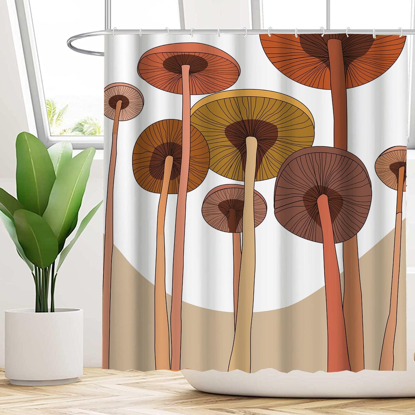 Wasserabweisendes florales Duschvorhang-Set mit modernem Design