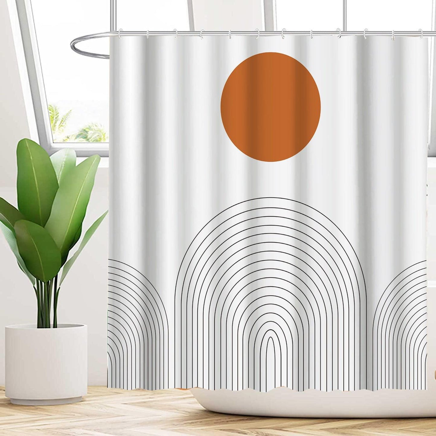 Wasserabweisendes florales Duschvorhang-Set mit modernem Design