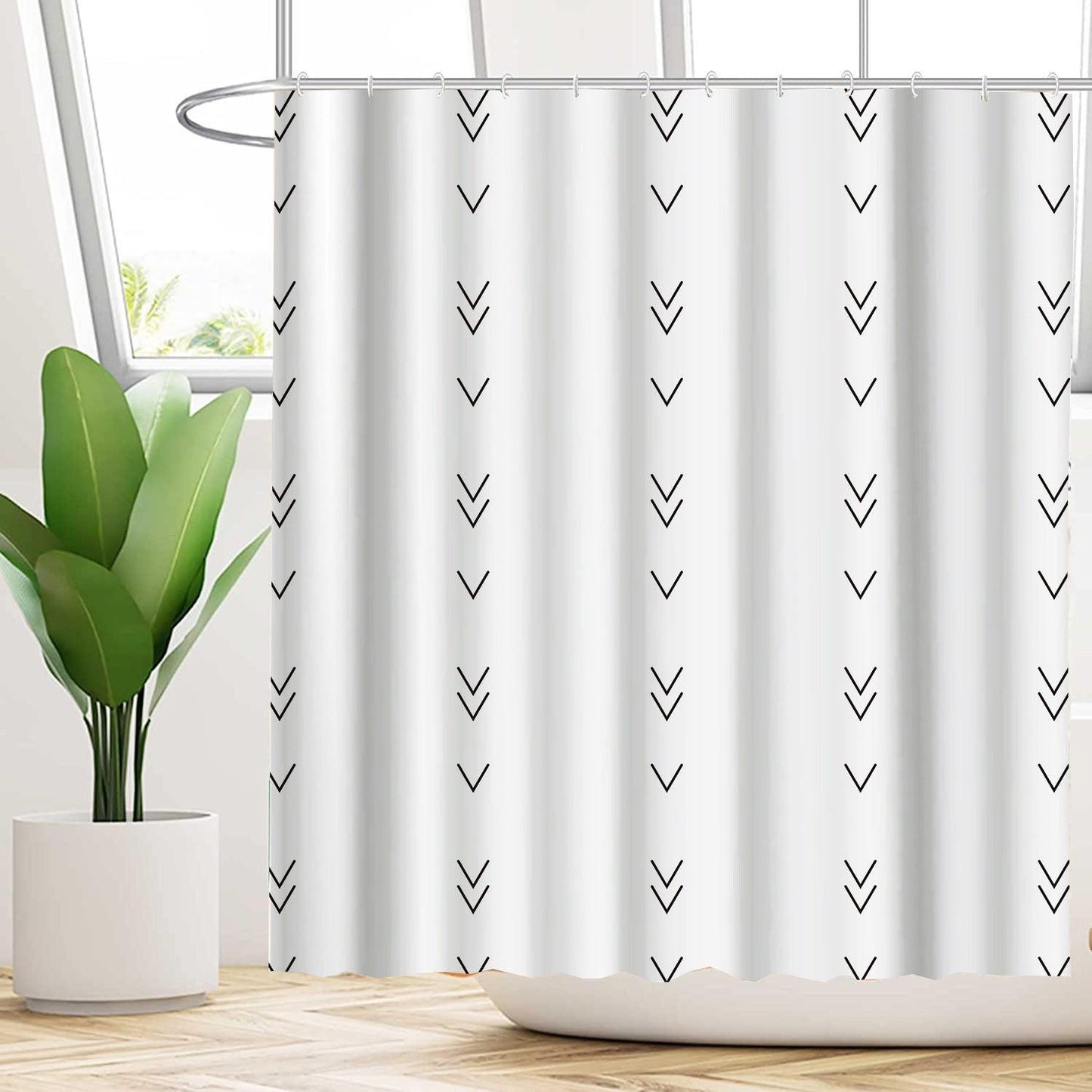 Wasserabweisendes florales Duschvorhang-Set mit modernem Design