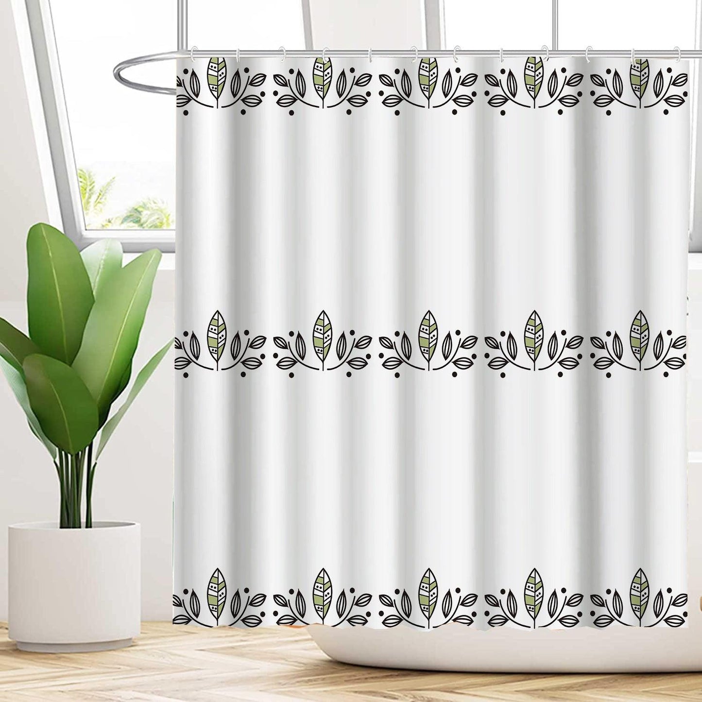 Wasserabweisendes florales Duschvorhang-Set mit modernem Design