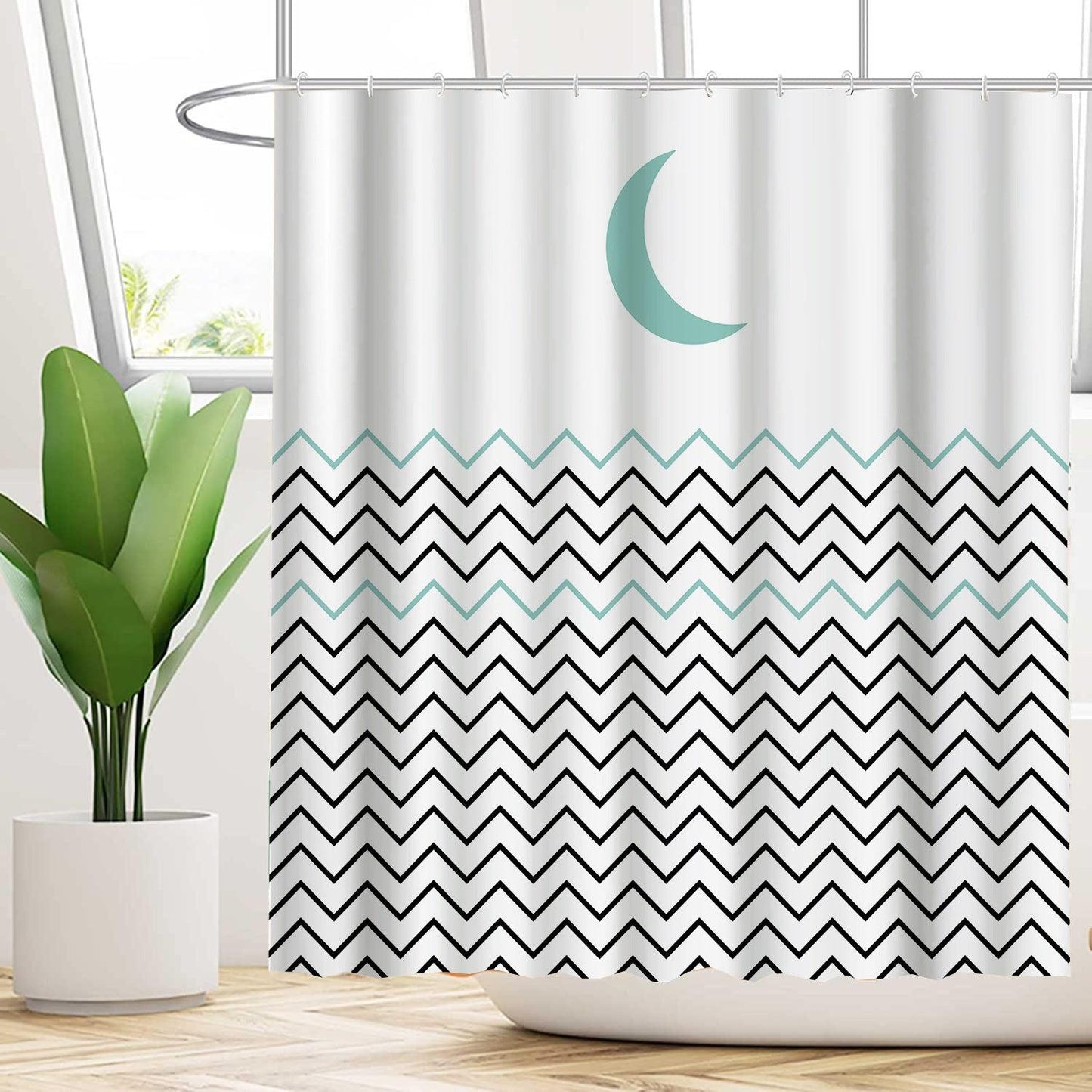 Wasserabweisendes florales Duschvorhang-Set mit modernem Design