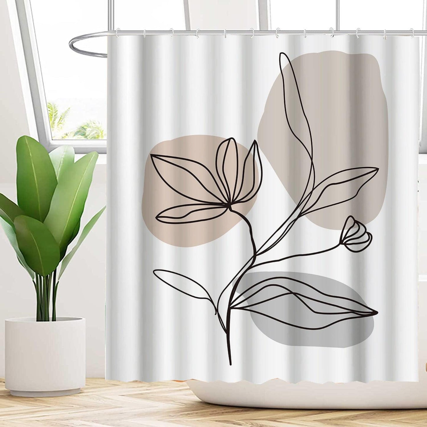 Wasserabweisendes florales Duschvorhang-Set mit modernem Design