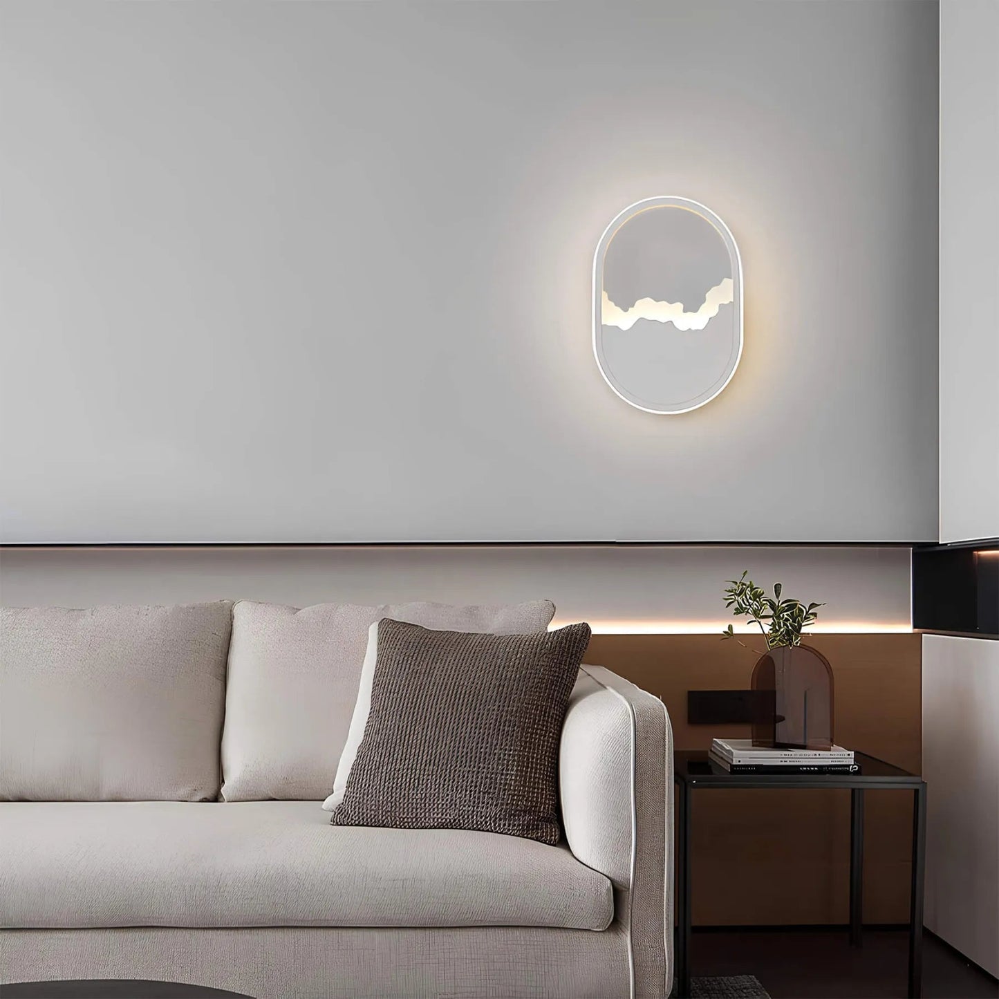 Frendorf | SkyGlow – Minimalistische zirkuläre Wandlampe mit Ausschnitt in Cloudscape