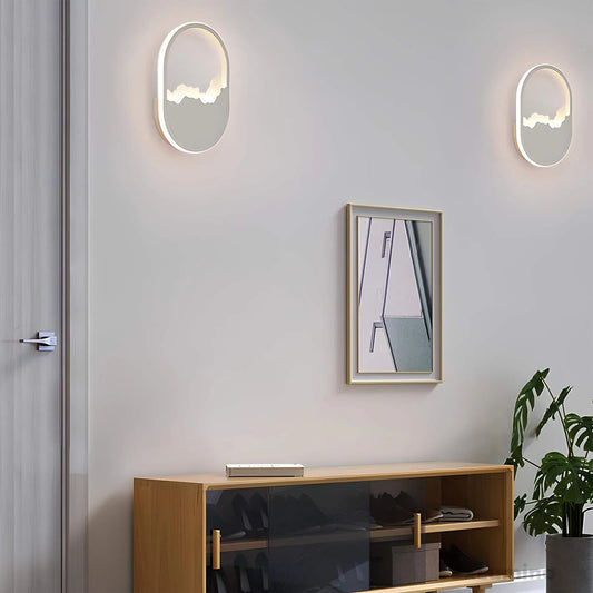 Frendorf | SkyGlow – Minimalistische zirkuläre Wandlampe mit Ausschnitt in Cloudscape