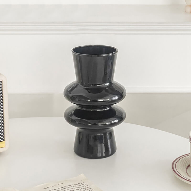 Wellenförmige Glasblumenvase