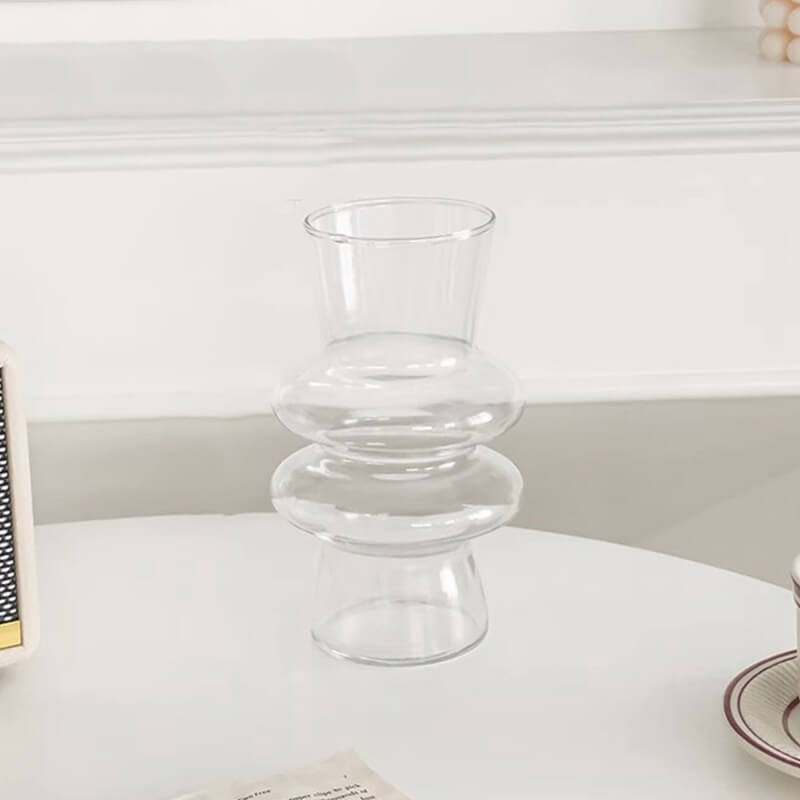 Wellenförmige Glasblumenvase