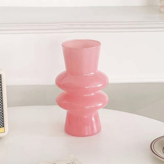 Wellenförmige Glasblumenvase