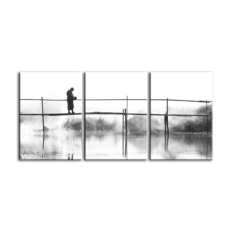 Water Bridge-Canvas Wall Art Painting 3 Pieces