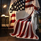 Flanell-Sherpa-Decke mit amerikanischer Flagge