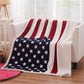 Flanell-Sherpa-Decke mit amerikanischer Flagge