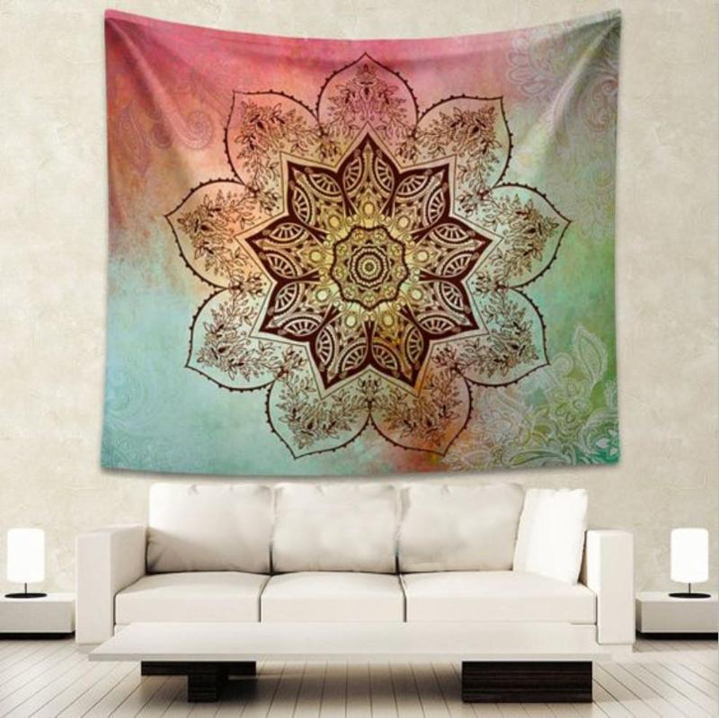 Gradient Flower Mandala Wandteppich