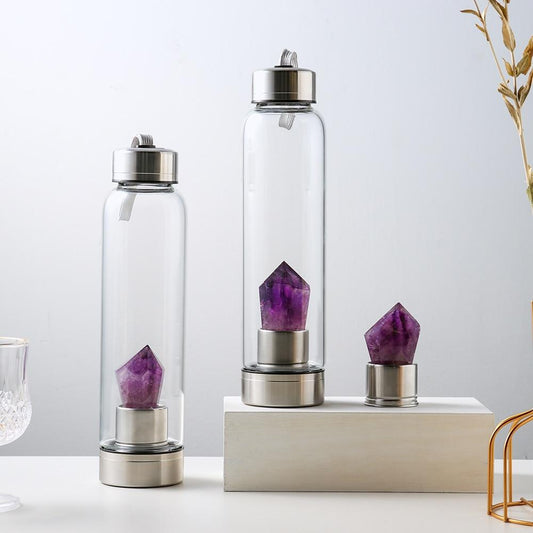 Natürliche Amethyststein-Wasserflasche