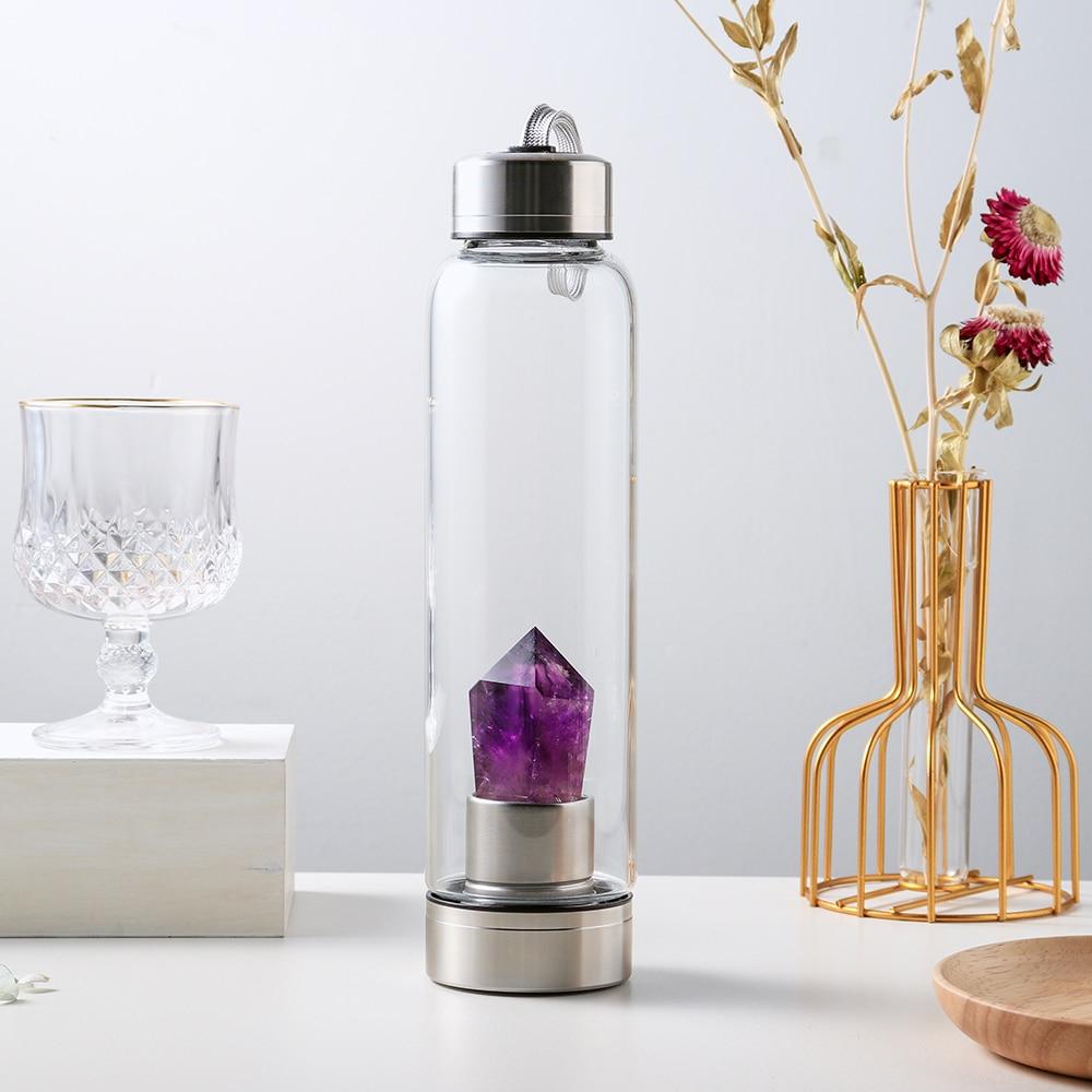 Natürliche Amethyststein-Wasserflasche