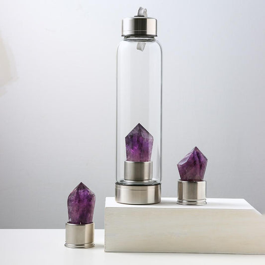 Natürliche Amethyststein-Wasserflasche