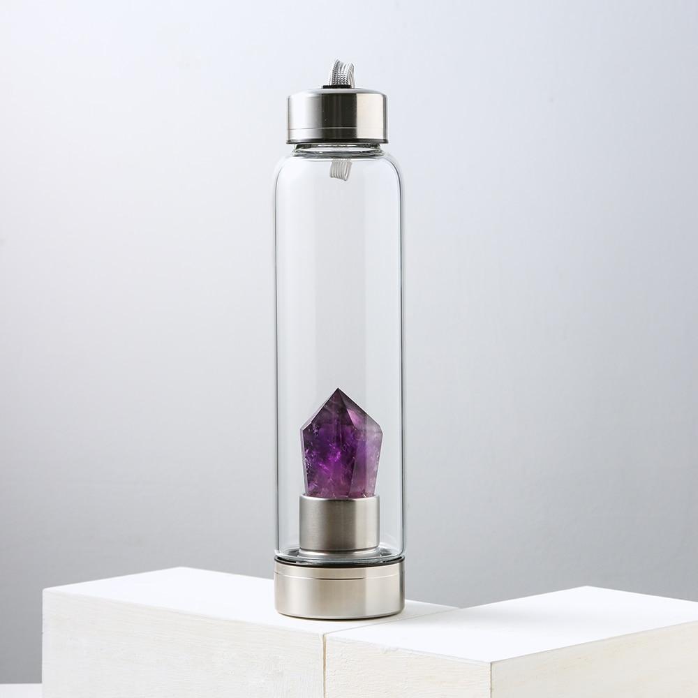 Natürliche Amethyststein-Wasserflasche