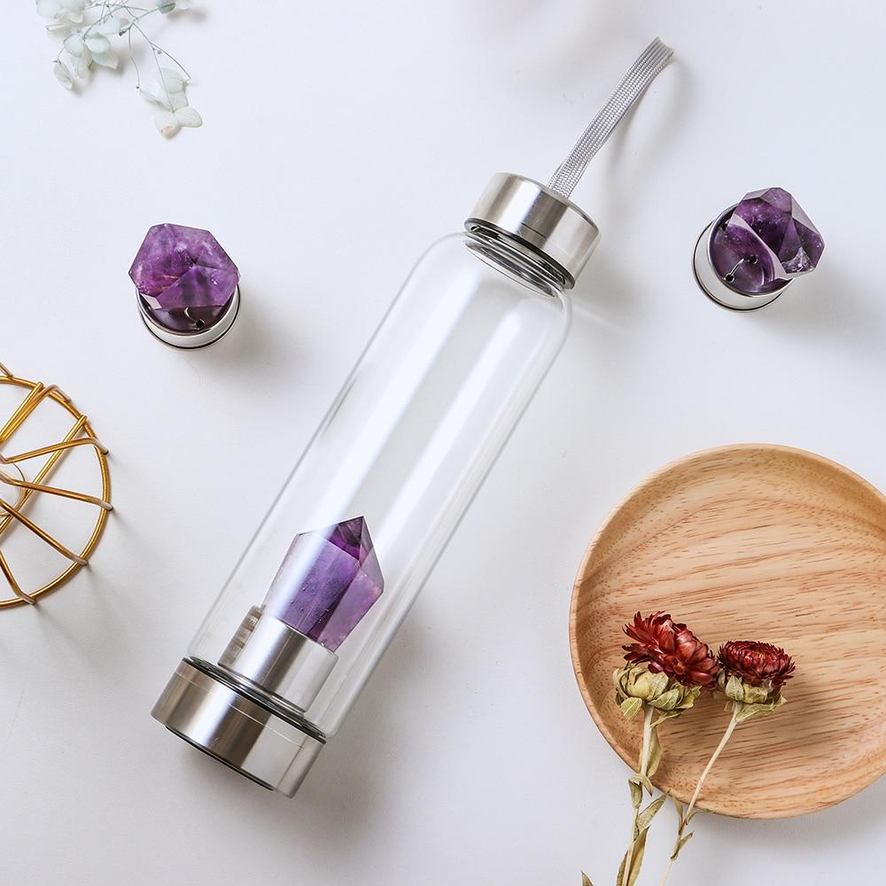 Natürliche Amethyststein-Wasserflasche