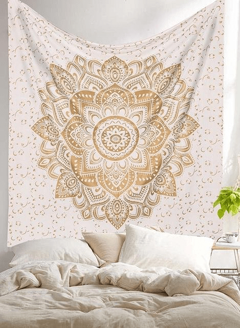 Gold Mandala Wandteppich