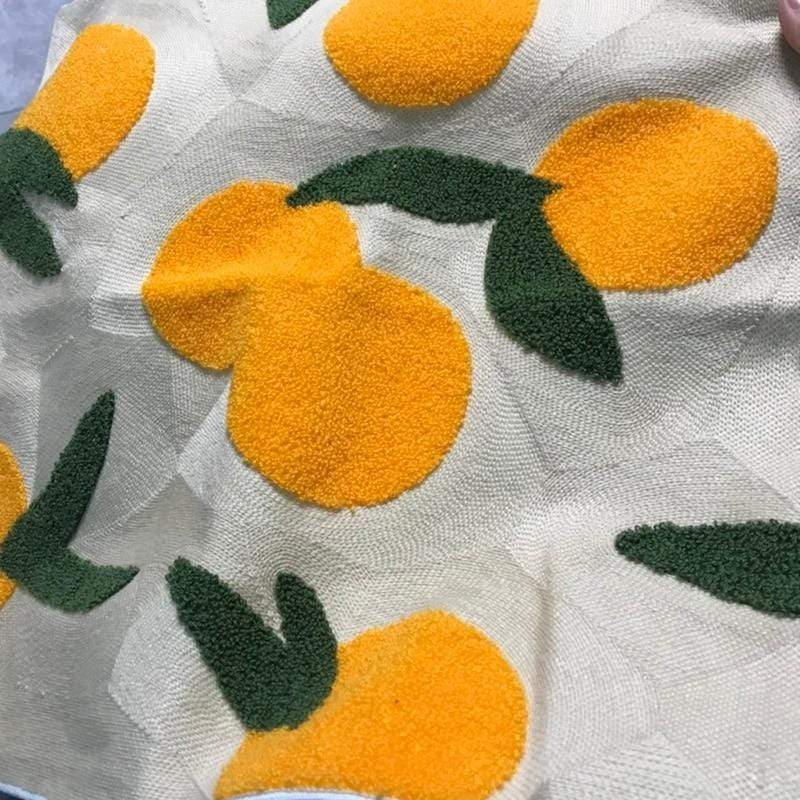 Orange Stickerei Kissenbezug