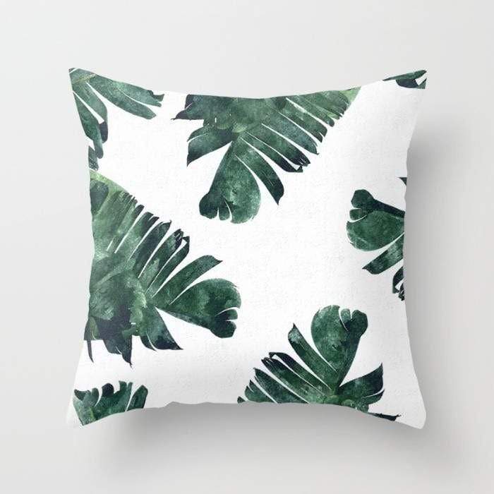 Banane Blatt Aquarell Muster Kissen