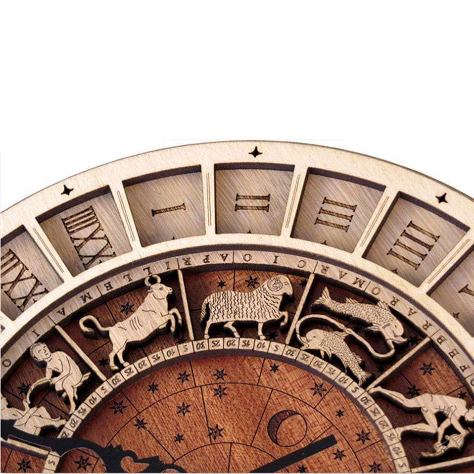 Zodiac Signs Holz Wanduhr
