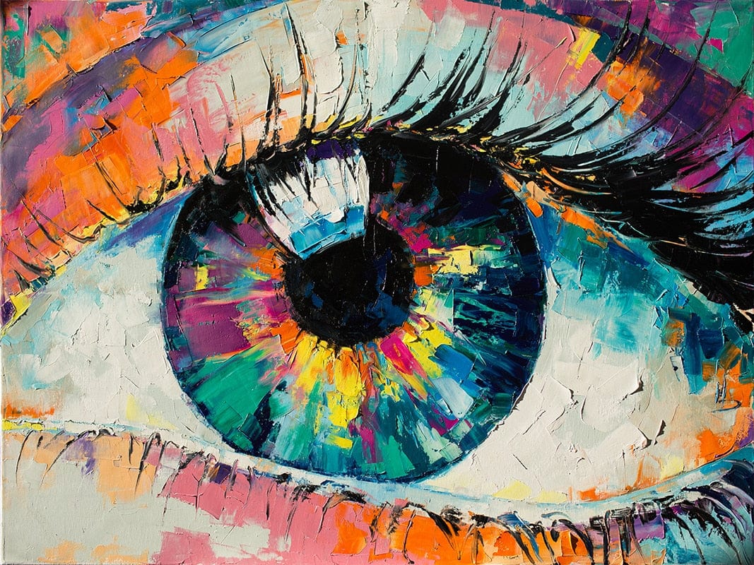 Buntes Augen-Leinwand-Wandkunst