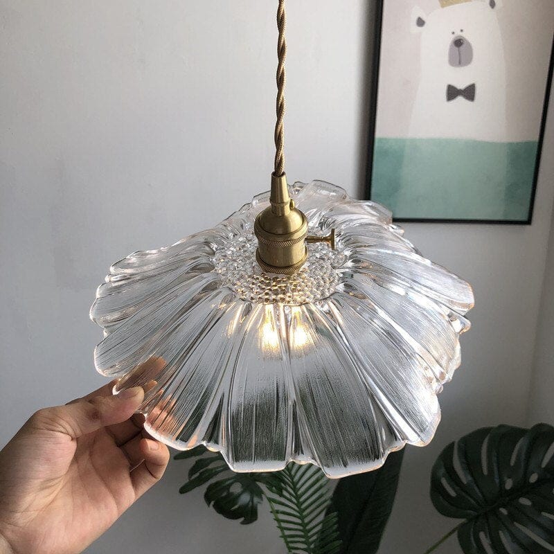 Blumenblatt Buntglas Pendelleuchte