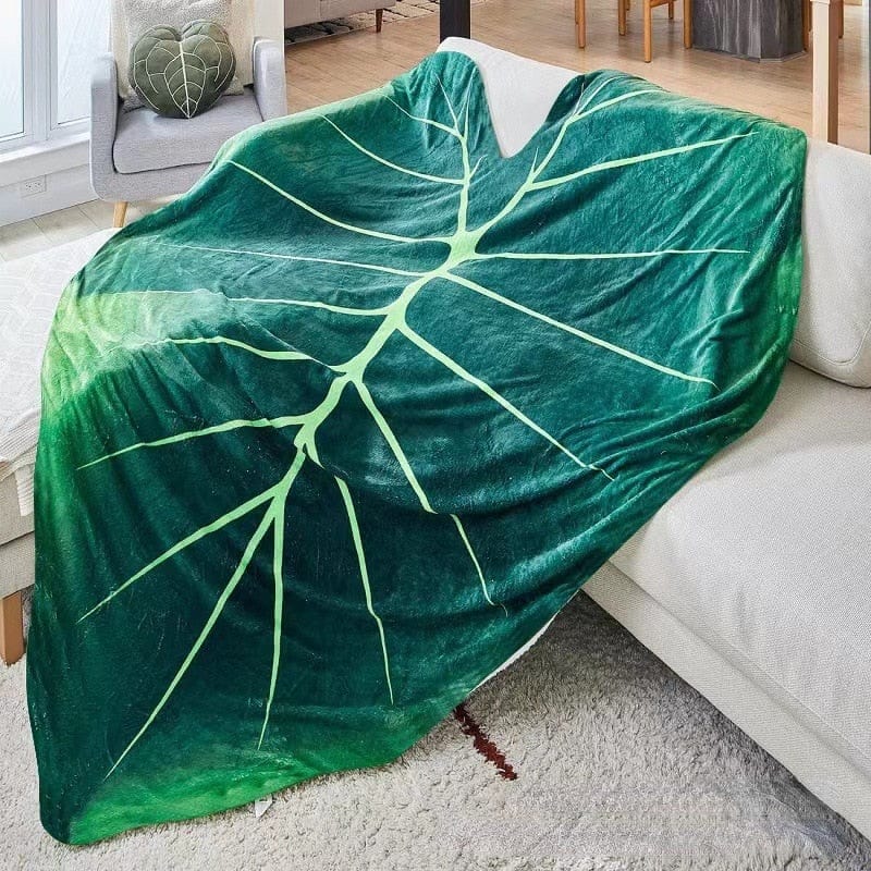 Frendorf | LeafHaven Philodendron Gloriosum Decke | Weiche Riesenblatt-Kuscheldecke | Tropische Deko für Zuhause