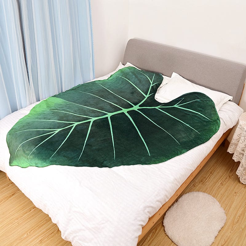 Frendorf | LeafHaven Philodendron Gloriosum Decke | Weiche Riesenblatt-Kuscheldecke | Tropische Deko für Zuhause