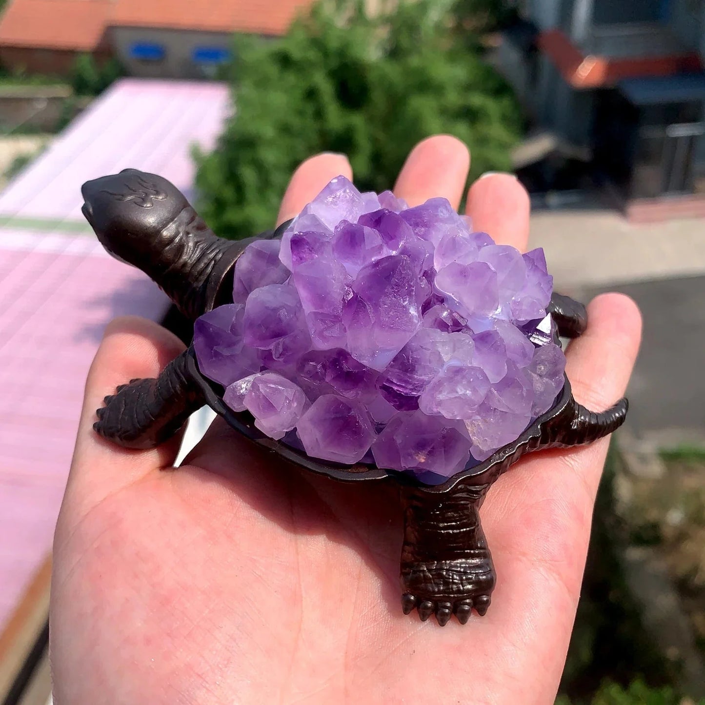 Amethyst Cluster Schildkröte