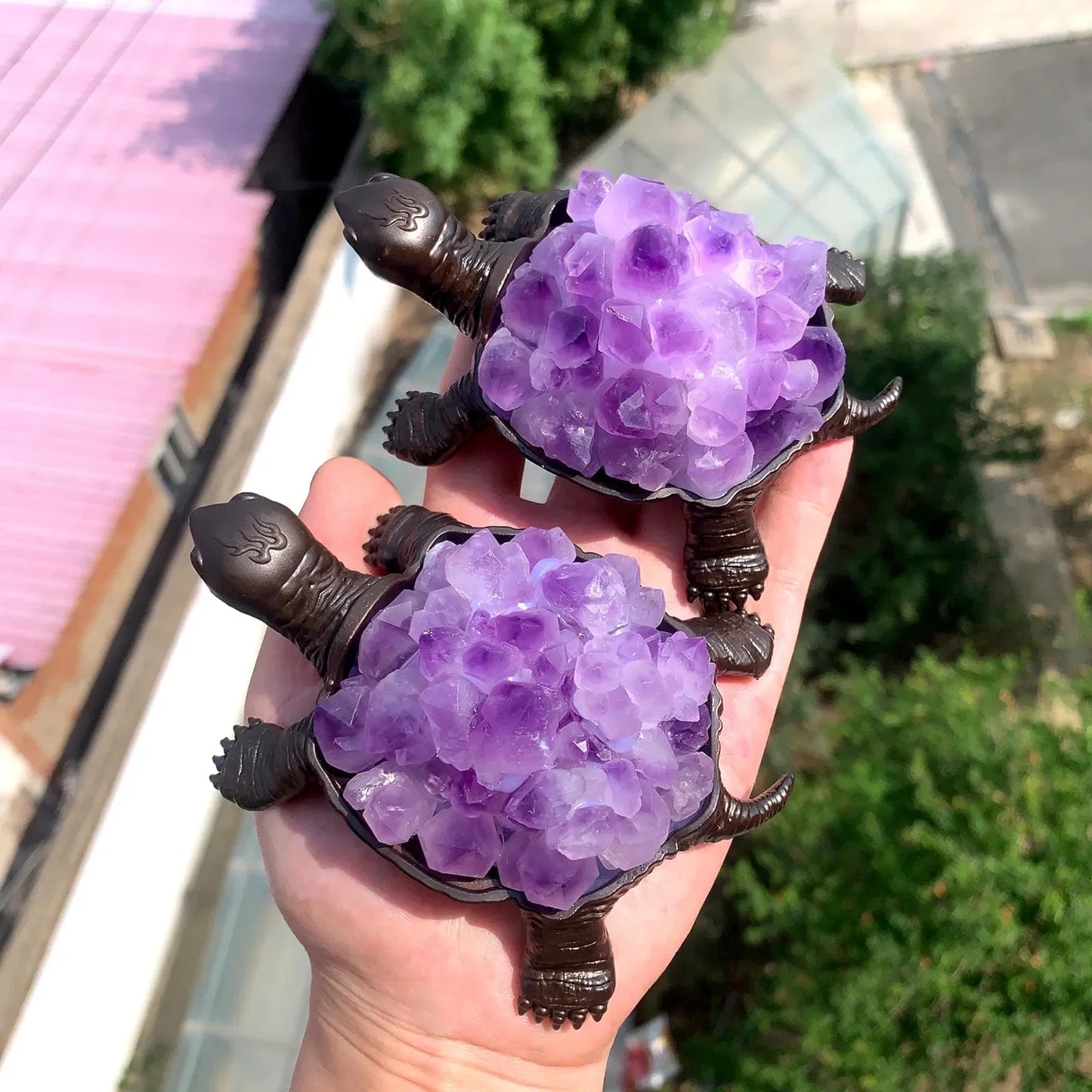 Amethyst Cluster Schildkröte