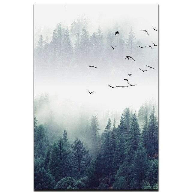 3-teilige Nordic Forest Landscape Wandkunst