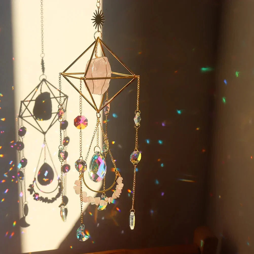 Frendorf | AuraBloom Kristall Sonnenfänger | Heilender Kristall | Feng Shui Dekoration | Positive Energie für Zuhause