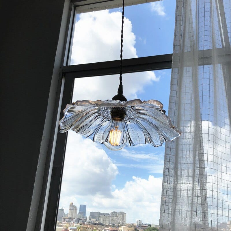Blumenblatt Buntglas Pendelleuchte
