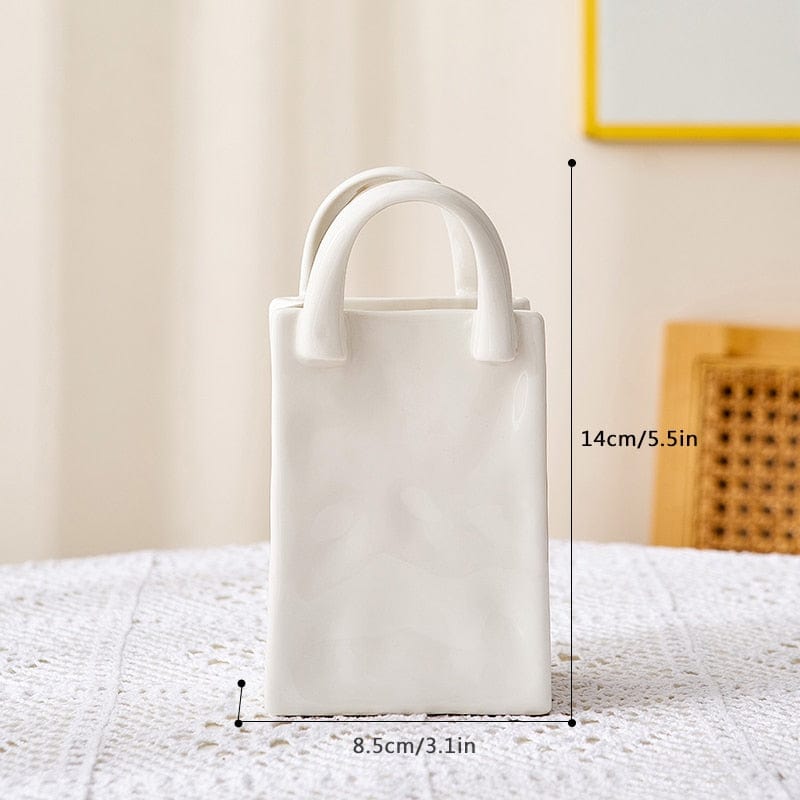 Weiße Tasche Porzellan Vase