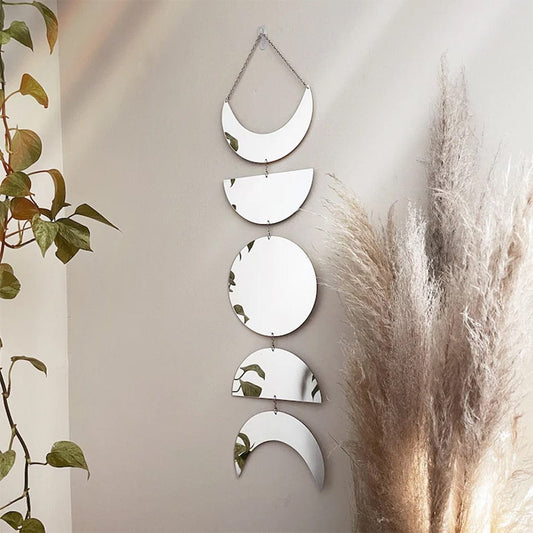 Mondphasen Spiegel Wandbehang