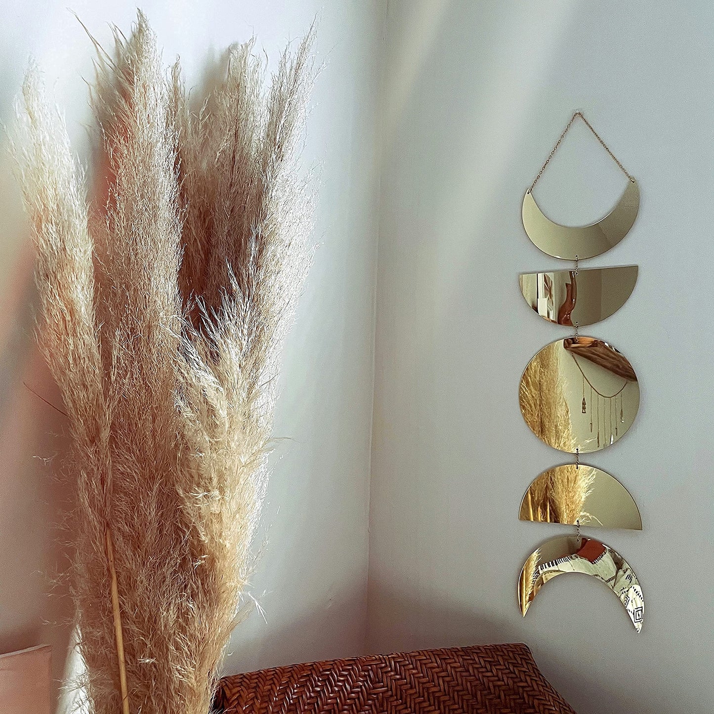 Mondphasen Spiegel Wandbehang