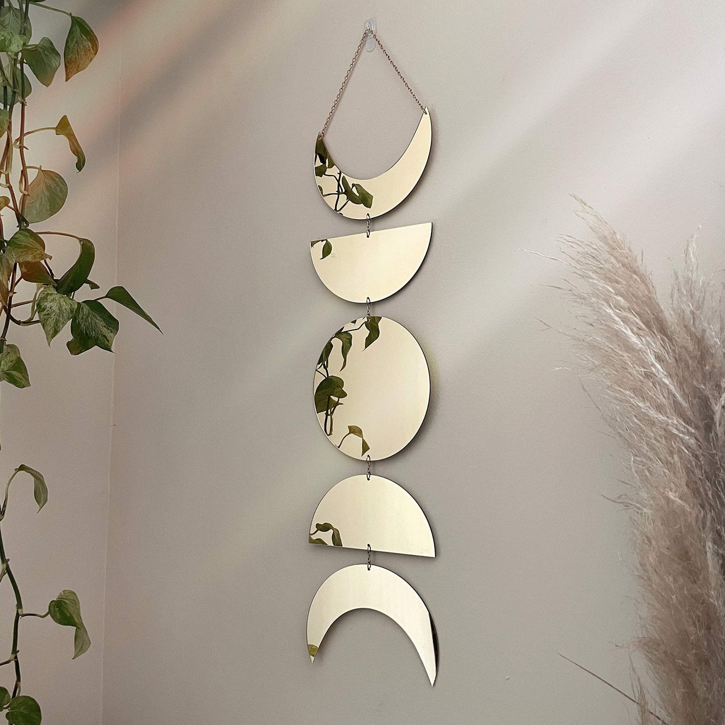 Mondphasen Spiegel Wandbehang