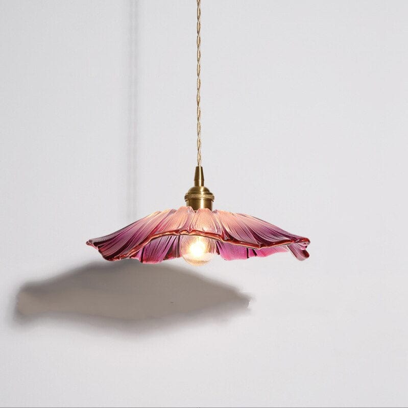 Blumenblatt Buntglas Pendelleuchte
