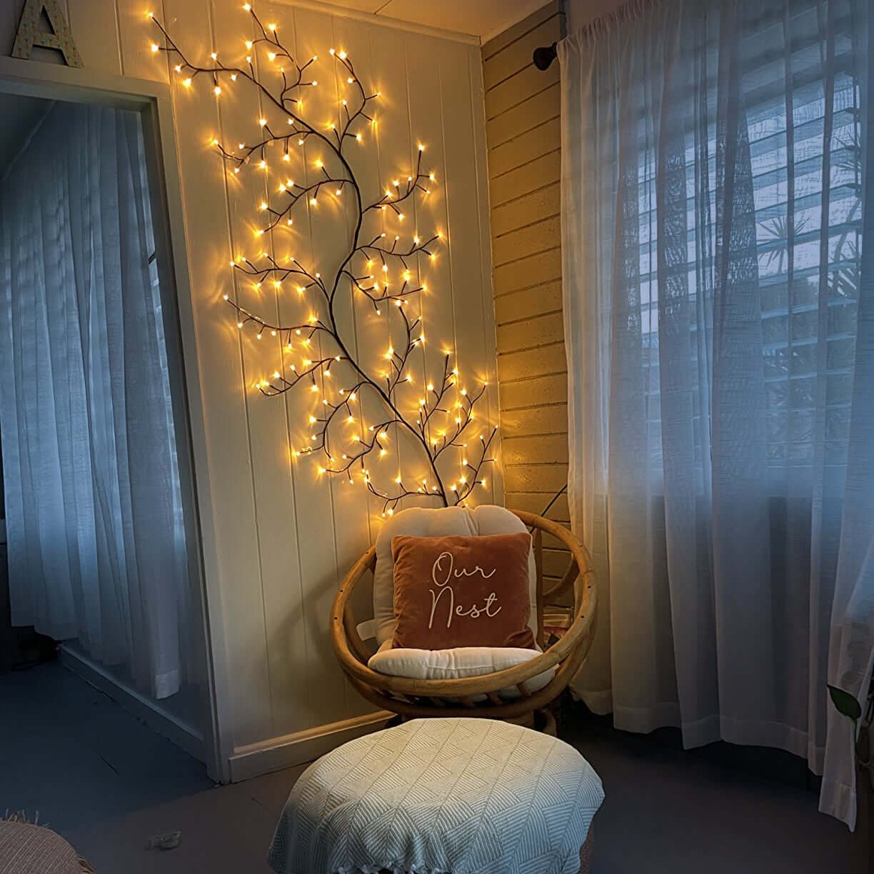 Frendorf | WillowGlow™ LED Weidenzweig Lichterkette | Flexibles Stimmungslicht für Wand & Dekoration | Deko für Zuhause & Events