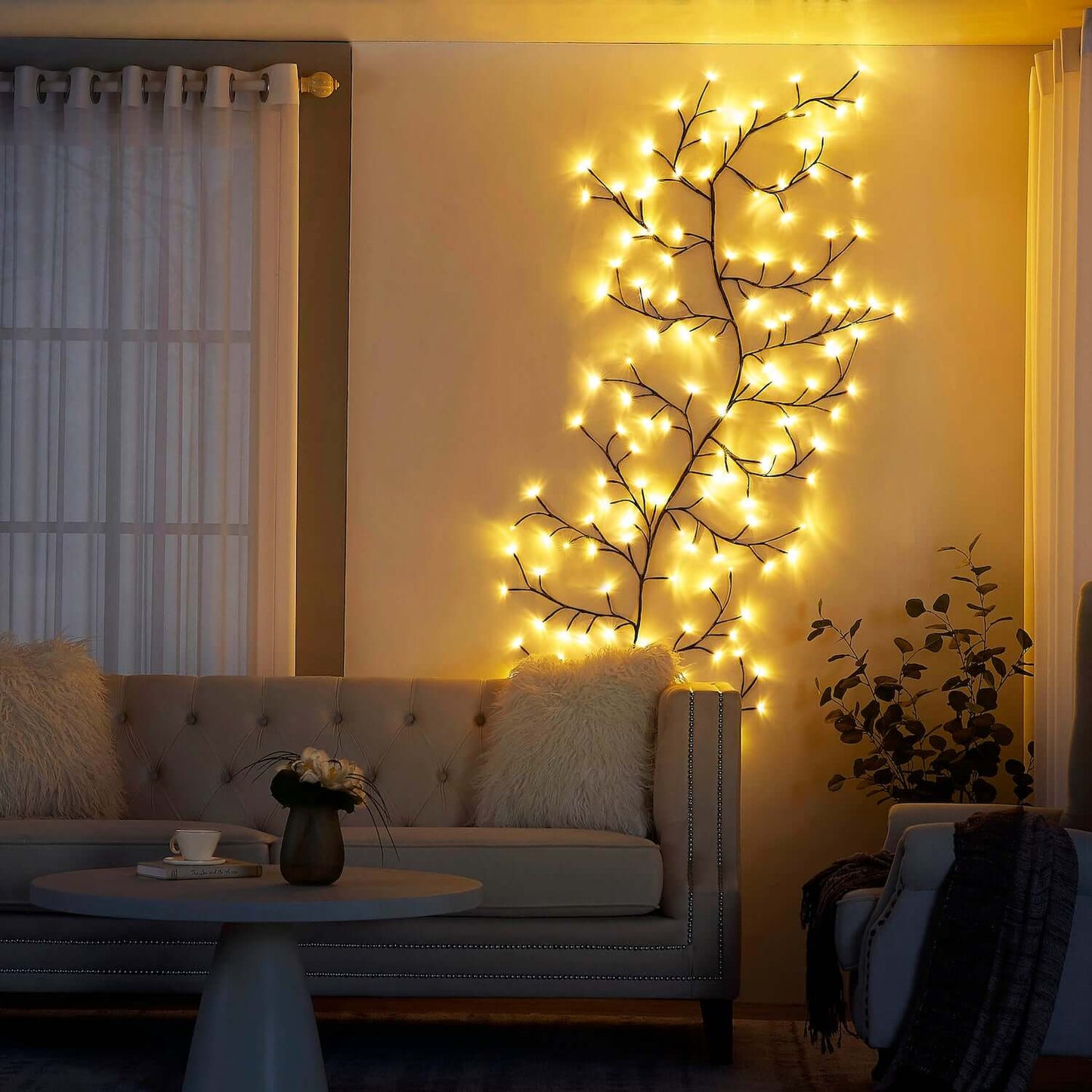Frendorf | WillowGlow™ LED Weidenzweig Lichterkette | Flexibles Stimmungslicht für Wand & Dekoration | Deko für Zuhause & Events