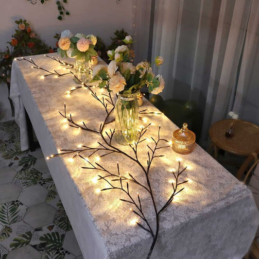 Frendorf | WillowGlow™ LED Weidenzweig Lichterkette | Flexibles Stimmungslicht für Wand & Dekoration | Deko für Zuhause & Events